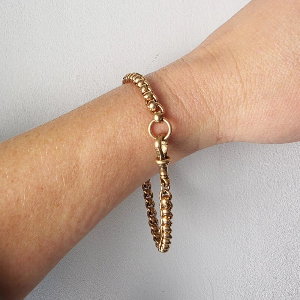 Victorian 9ct Gold Rollerball Bracelet