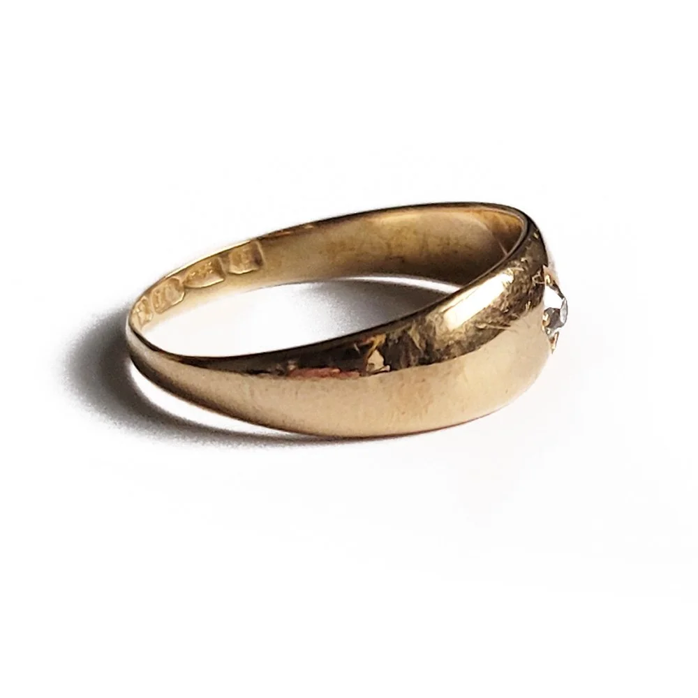 Victorian Diamond Flush Set 18ct Gold Band