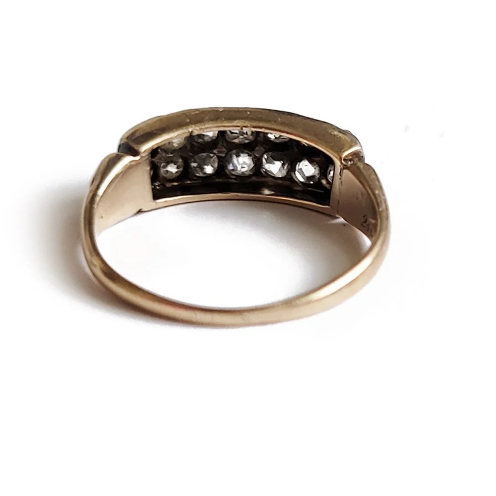 Exquisite Georgian Two Row Old Cut Diamond Ring