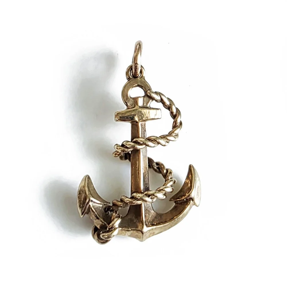 Heavy Vintage 9ct Gold Anchor Pendant