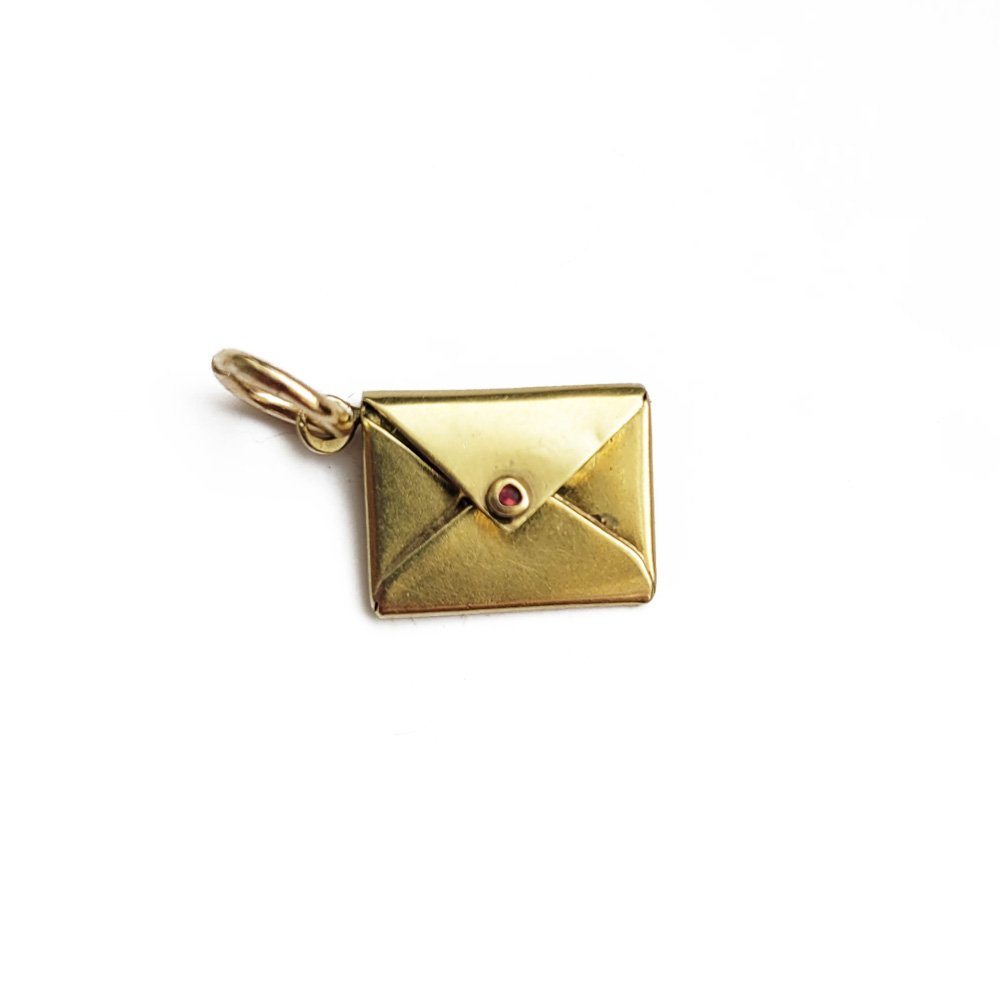 Super Sweet Antique 18ct Gold Envelope & Letter Charm/Pendant