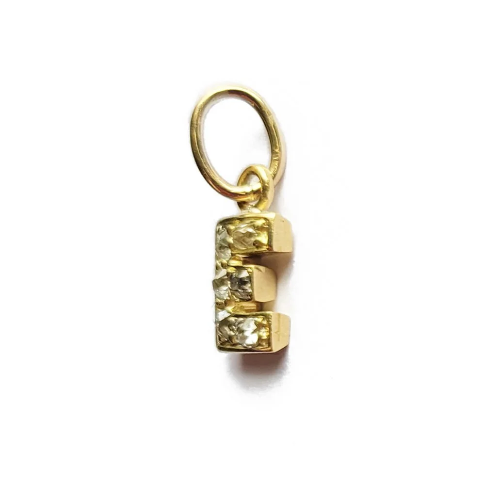 Victorian Old Cut Diamond 'E' Pendant