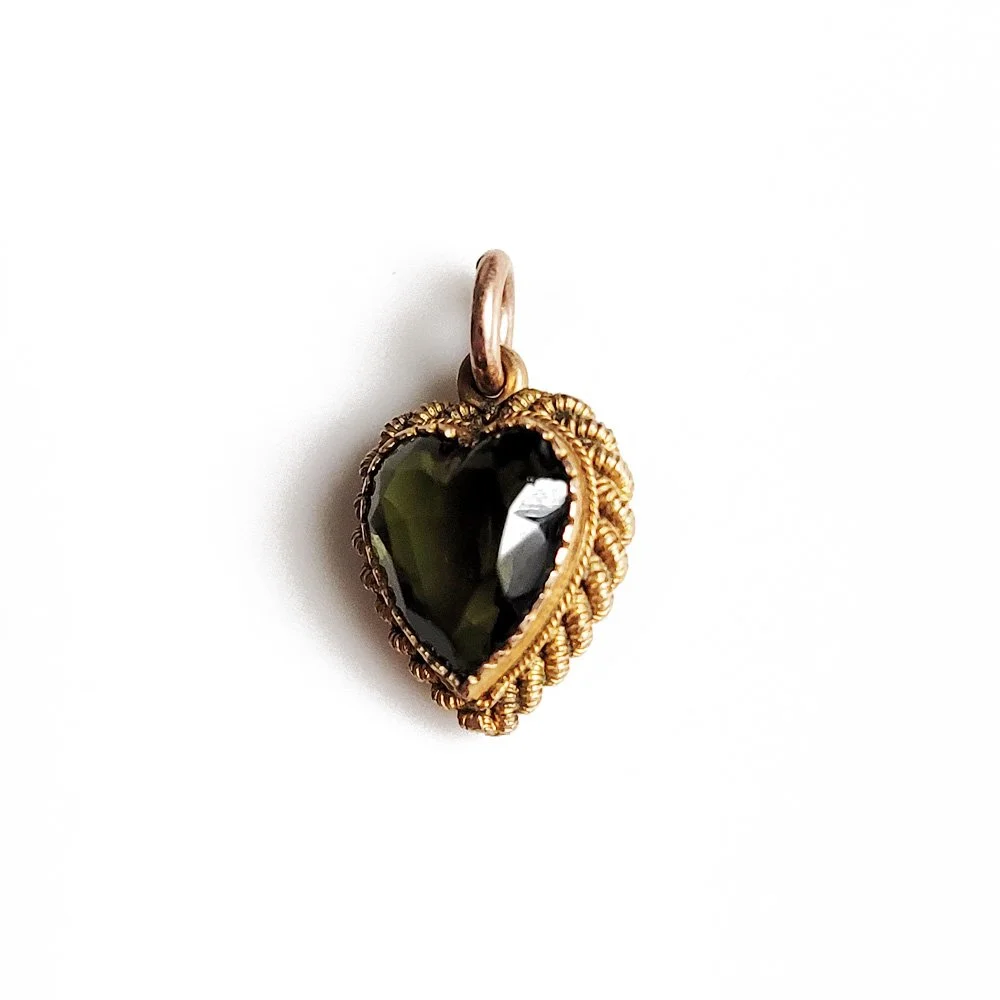 Super Sweet Victorian Tourmaline Heart Pendant