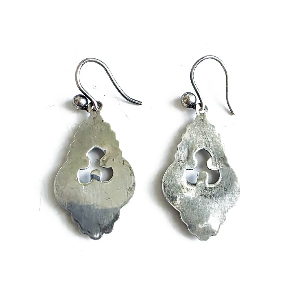 Victorian Silver & Hardstone Drop Earrings