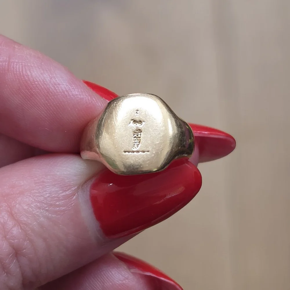 Incredible 18ct Rose Gold Antique Mermaid Signet Ring