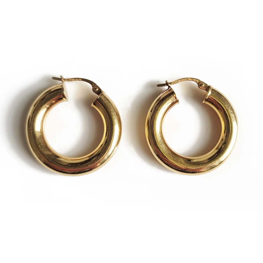 Classic Vintage UnoAErre Gold Tube Hoops