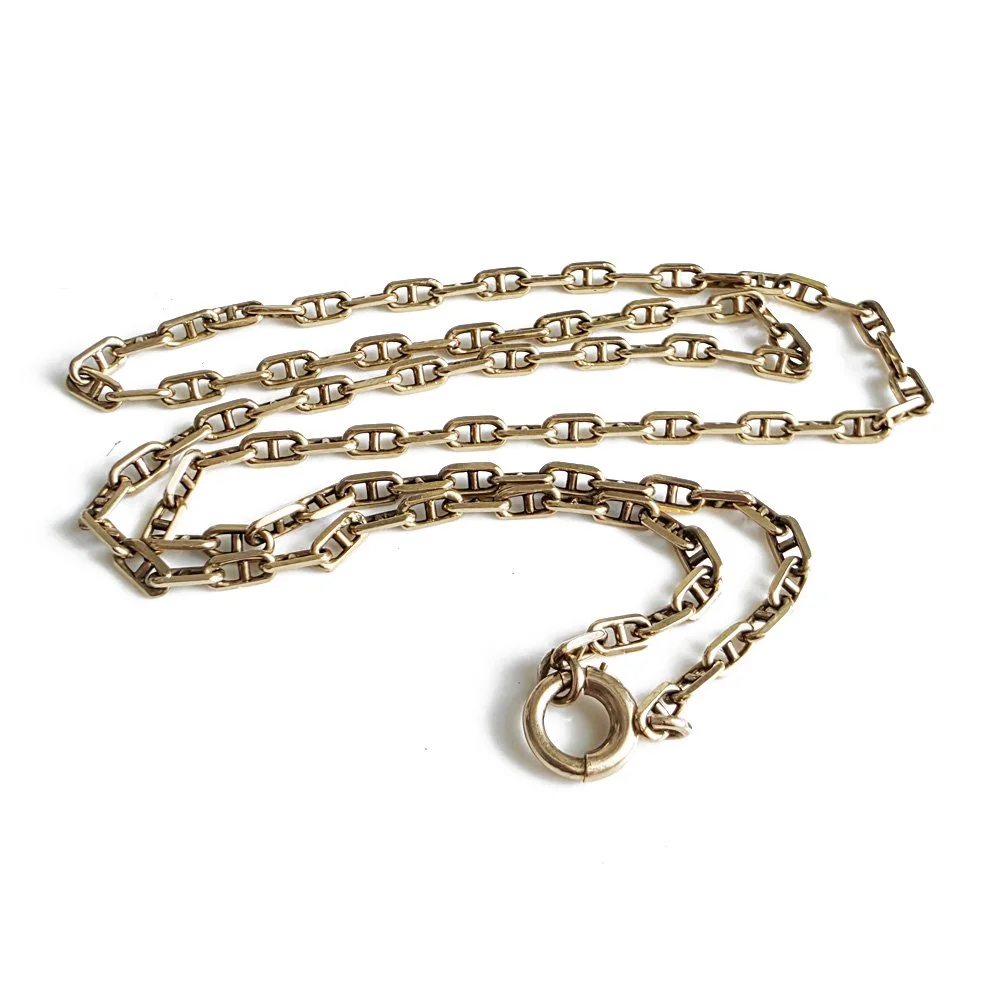 Antique 9ct Gold Faceted Mariner Chain