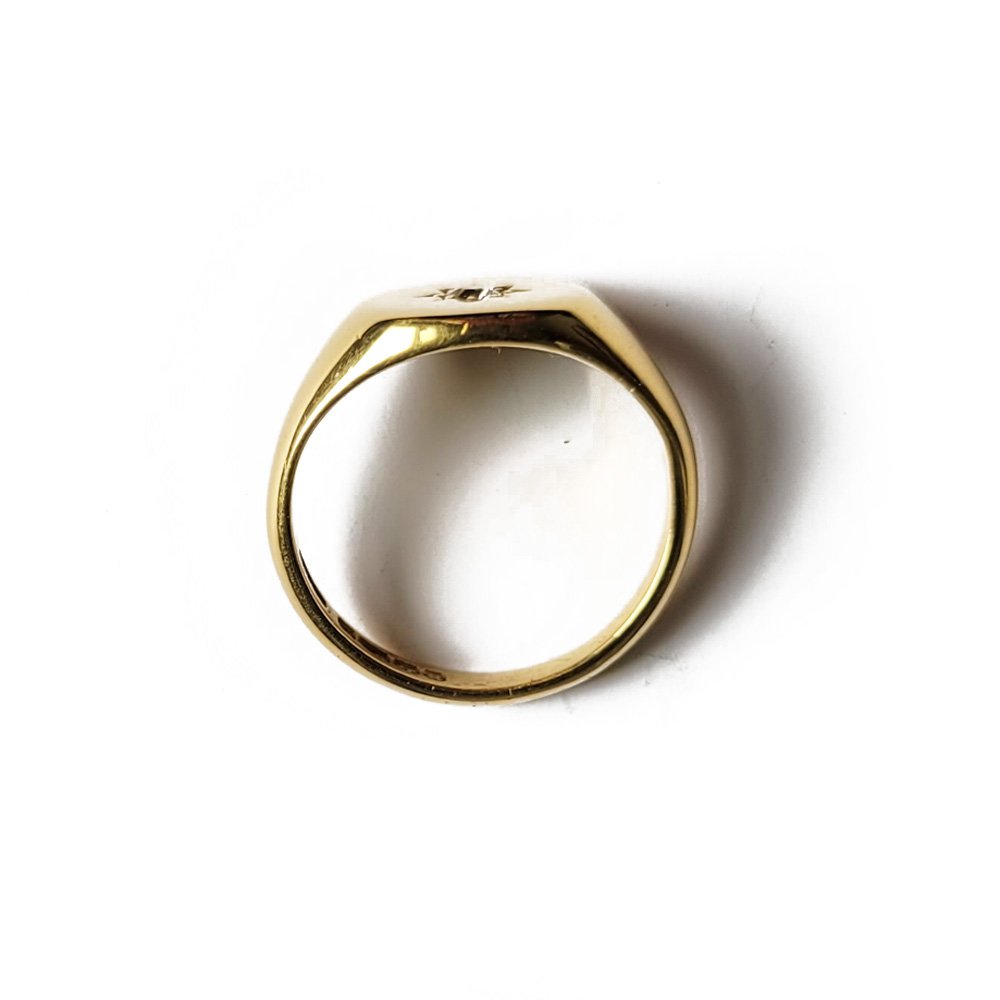 1940s 18ct Gold & Old Cut Diamond Signet Ring