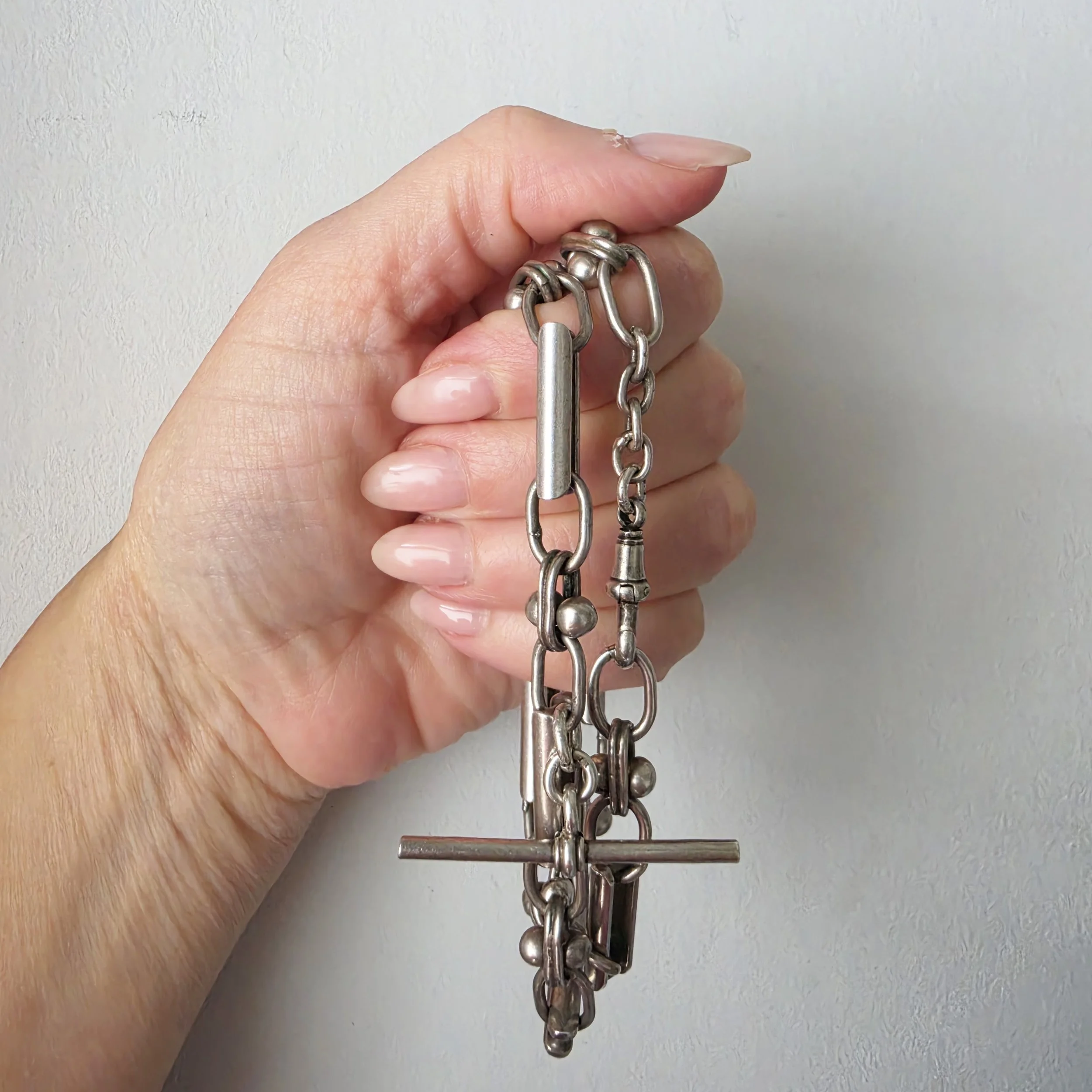 Incredibly Cool 1940s Silver Albert Chain