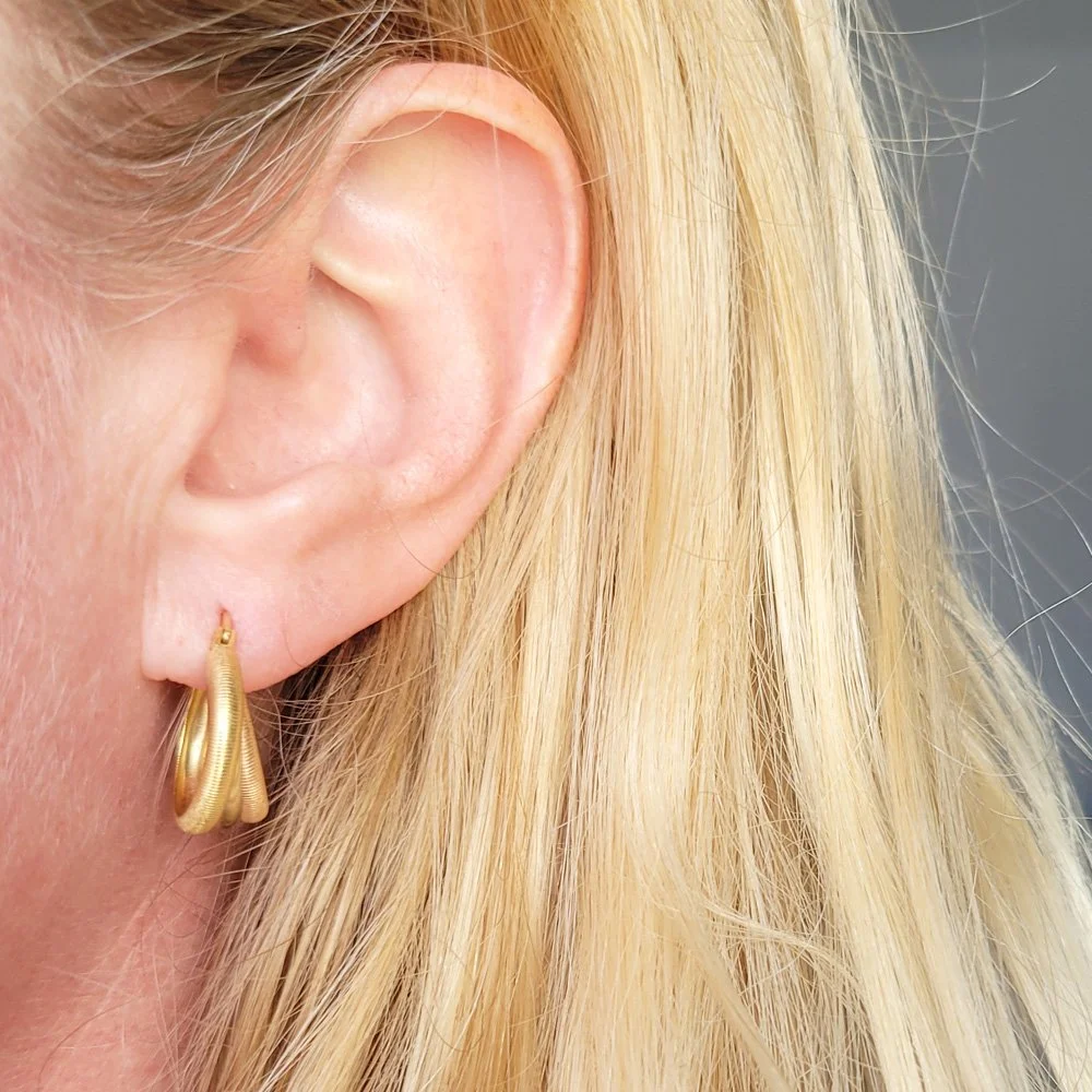 Super Chic 18ct Tri-colour Hoop Earrings