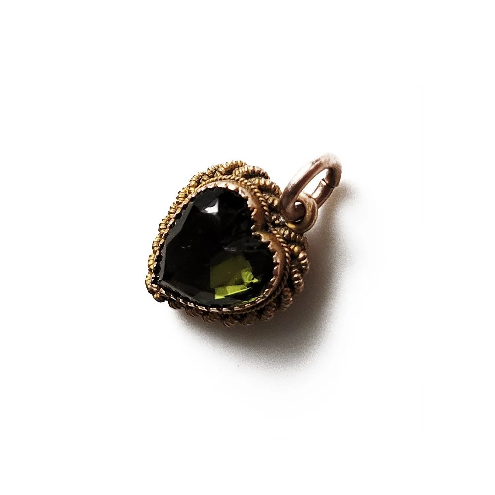 Super Sweet Victorian Tourmaline Heart Pendant