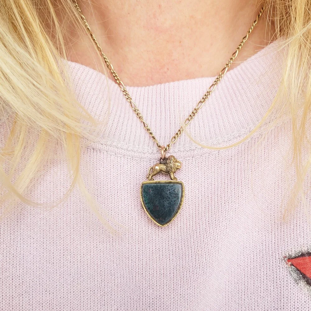 Victorian Gold cased Lion Shield Locket