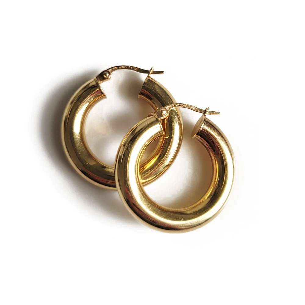 Classic Vintage UnoAErre Gold Tube Hoops