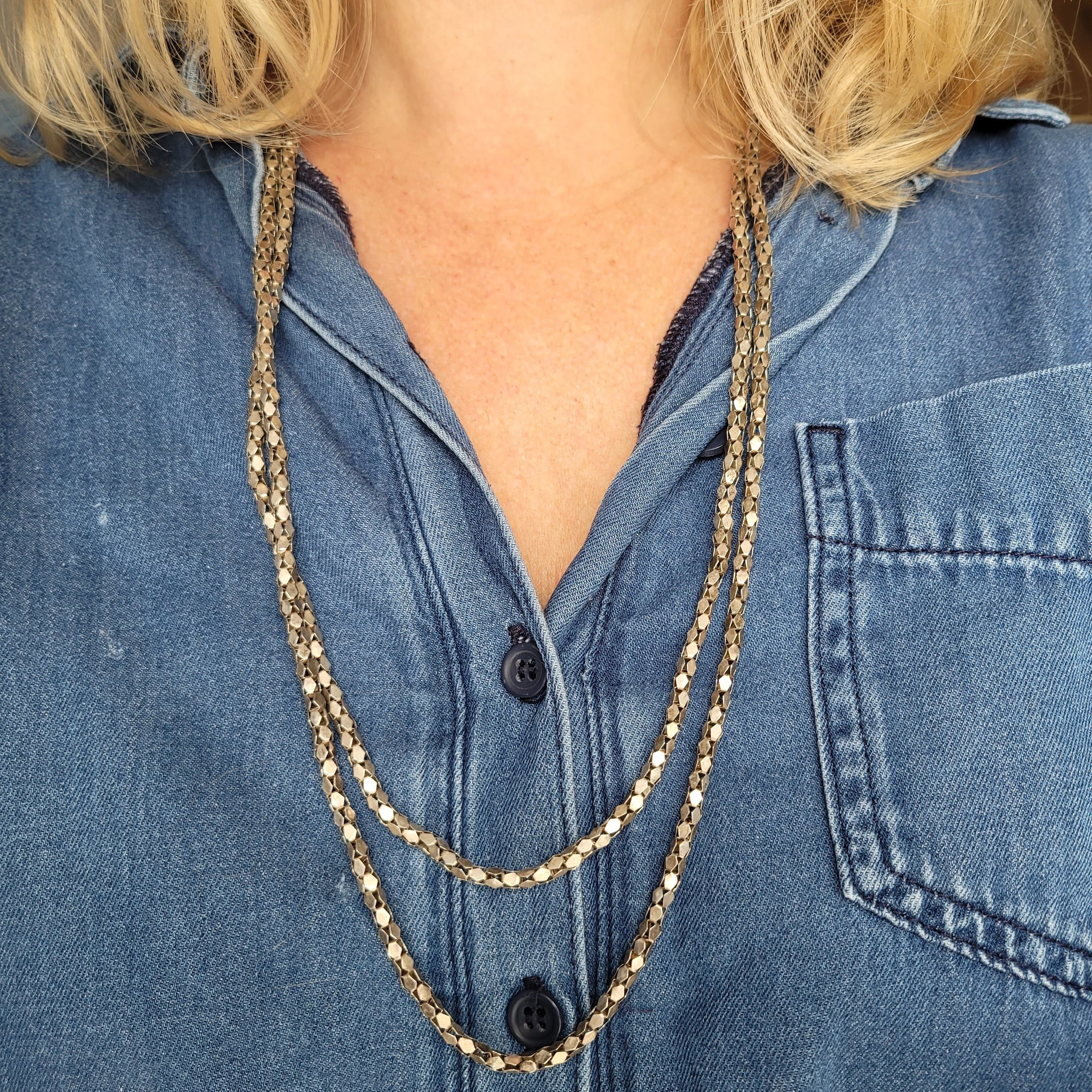 Antique Silver 'Chain Mail' Longguard Chain
