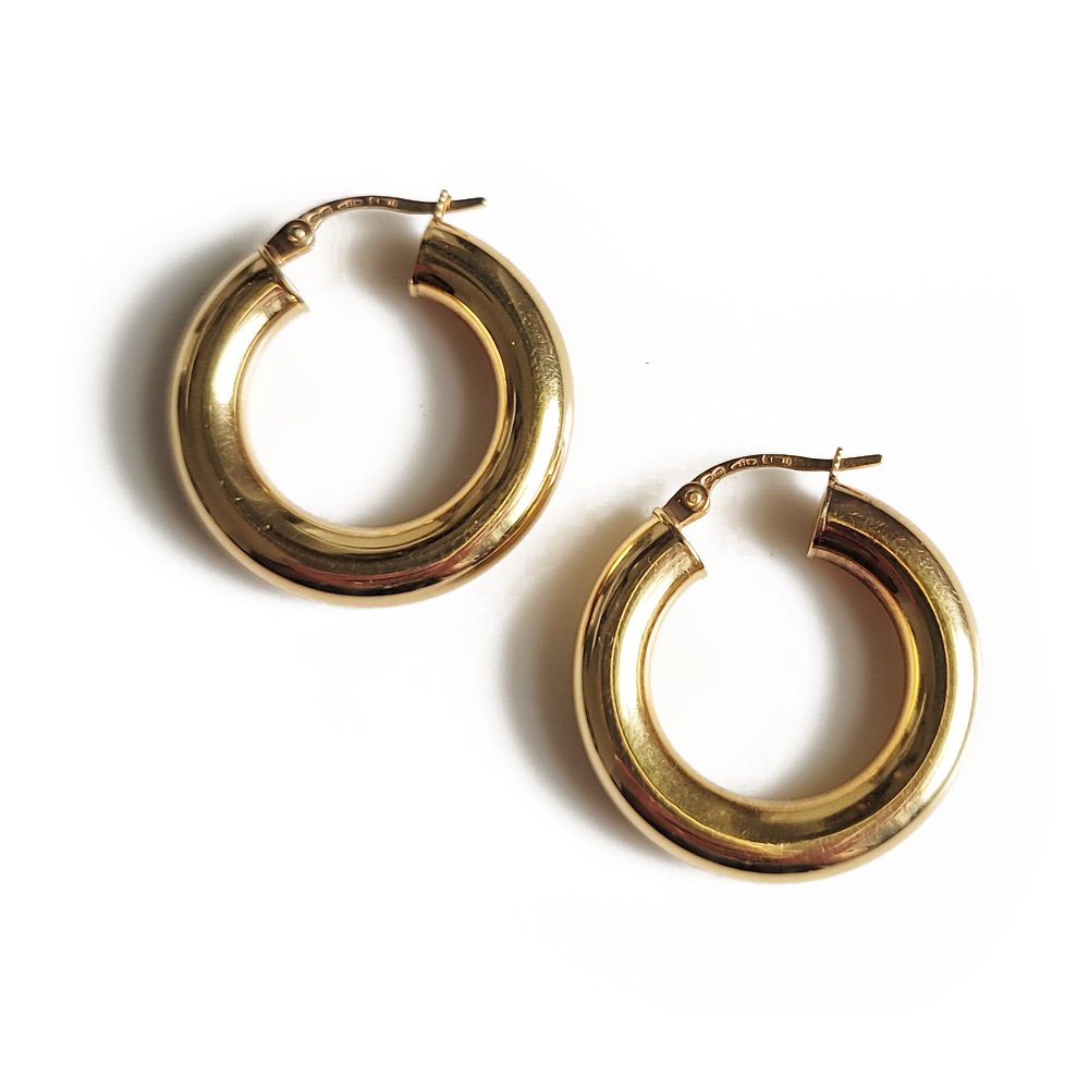 Classic Vintage UnoAErre Gold Tube Hoops