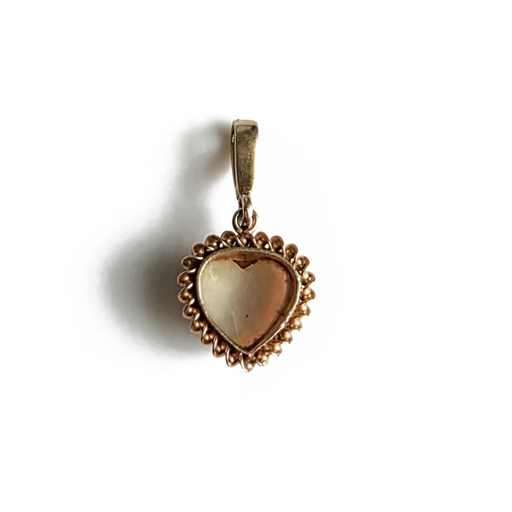 Antique 9ct Gold Opal Heart Pendant