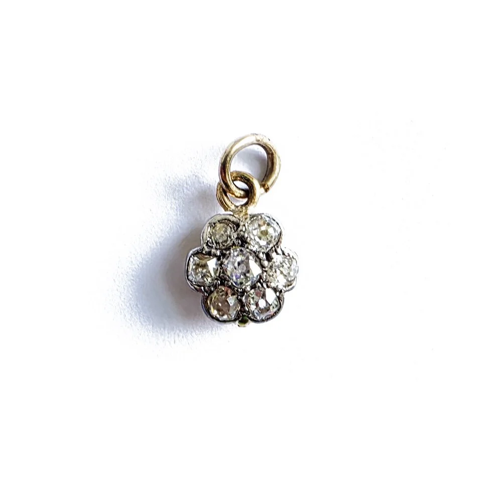 Antique Old Cut Diamond Cluster Pendant