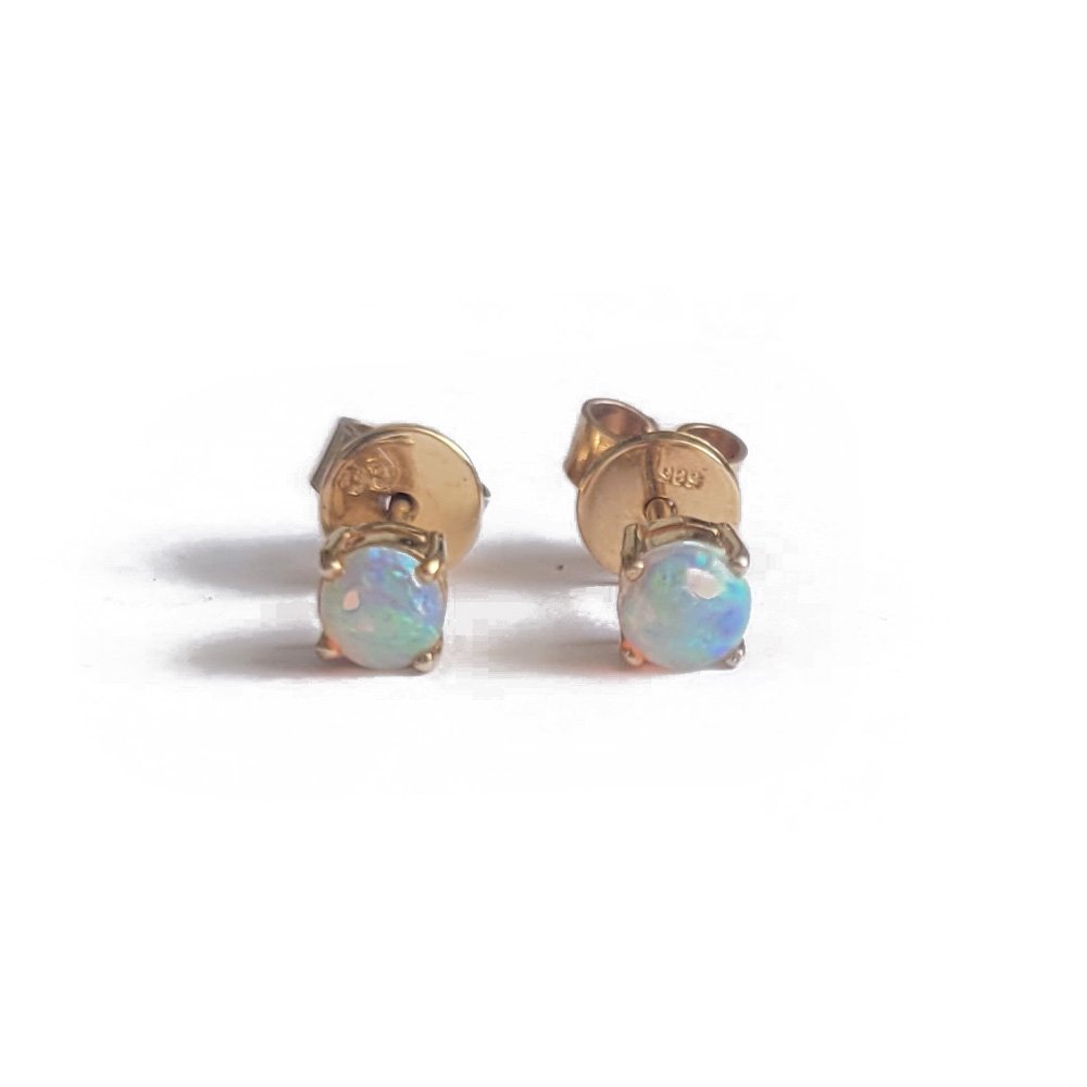 Baby White Opal Stud Earrings