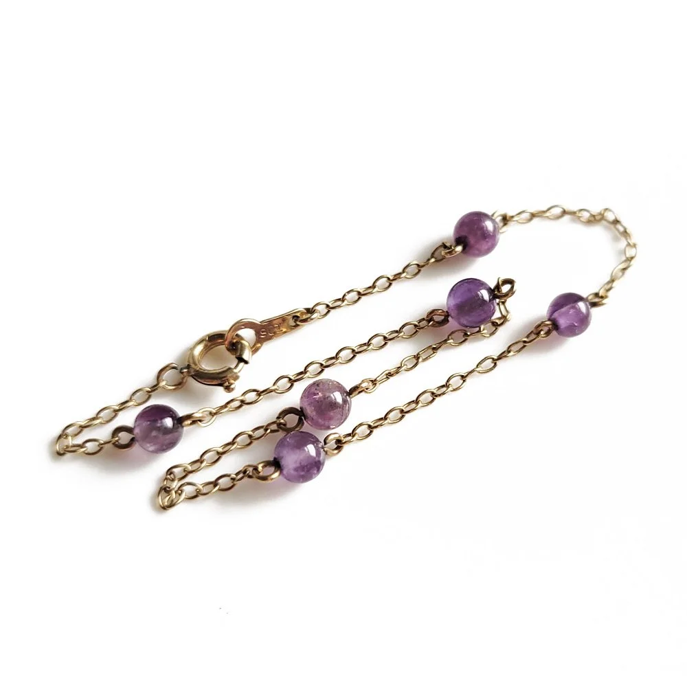 Vintage Amethyst Station Bracelet