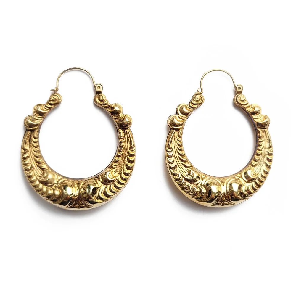 Vintage 9ct Gold Big & Bold Creole Style Hoops