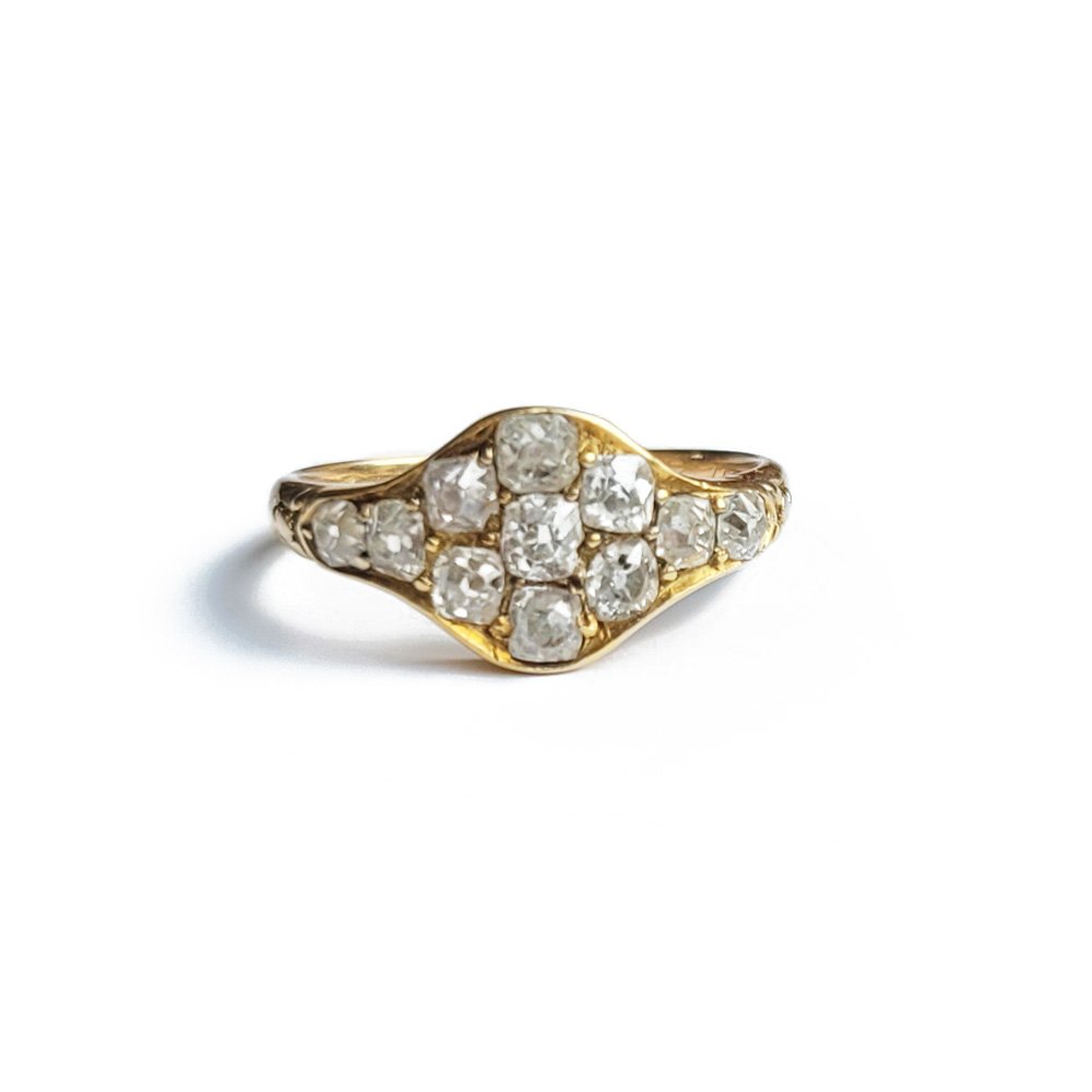 Victorian Old Cut Diamond Cluster Ring