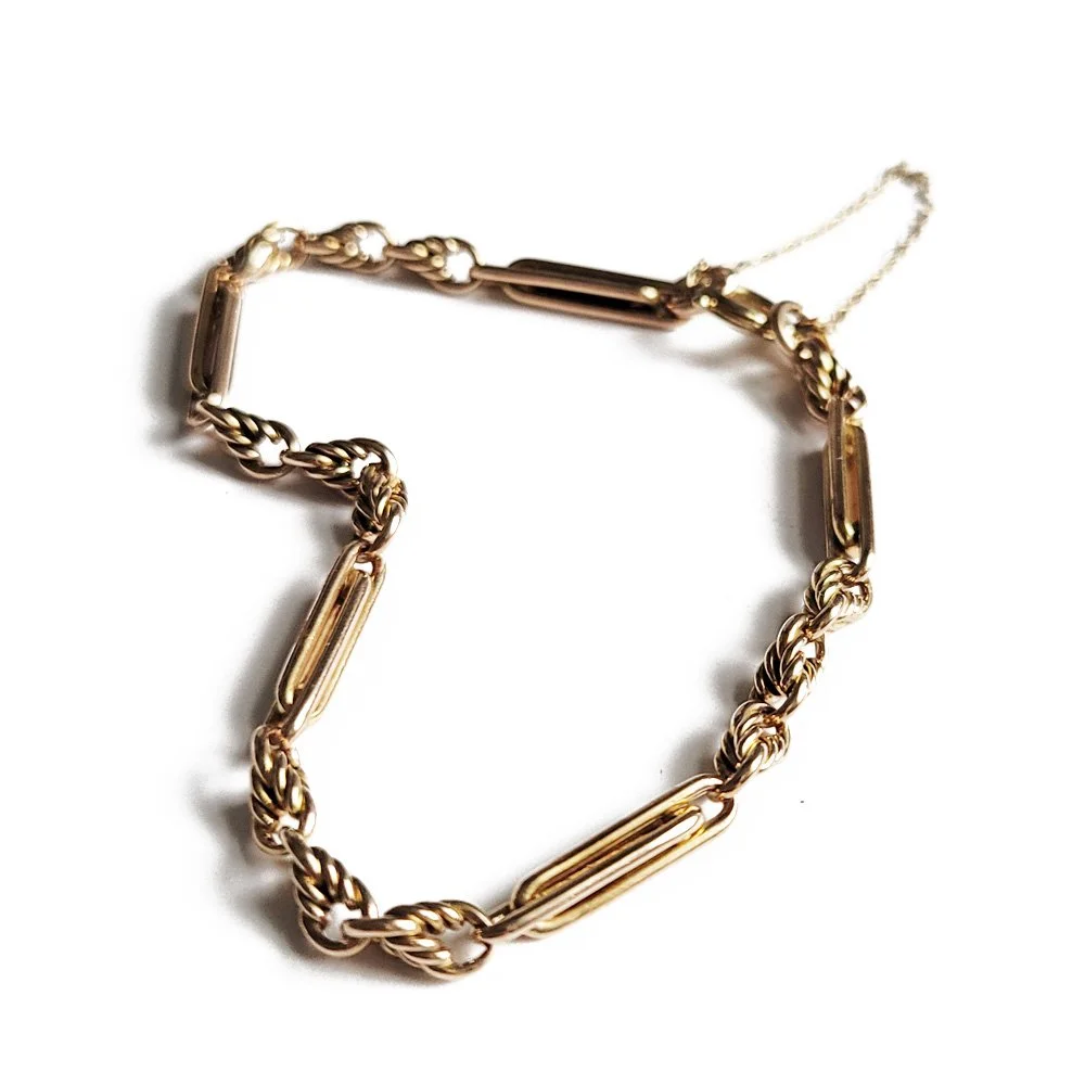 Antique 15ct Gold Fancy Fetter Link Bracelet