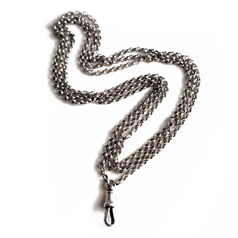 Antique Silver Belcher Link Longguard Chain