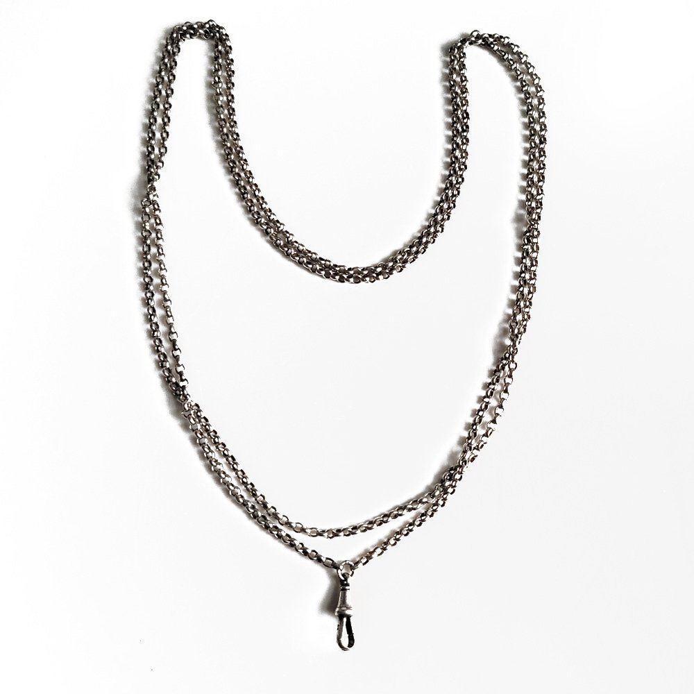 Antique Silver Belcher Link Longguard Chain