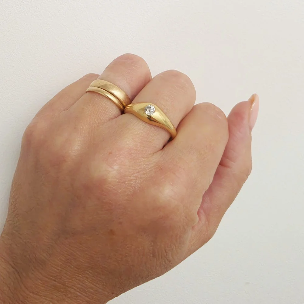 Antique Old Cut Diamond 'Stirrup' Ring