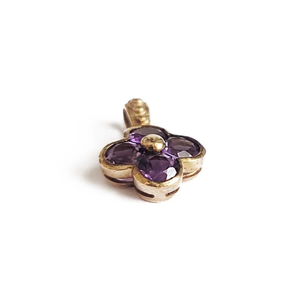 Vintage Amethyst Quatrefoil Pendant