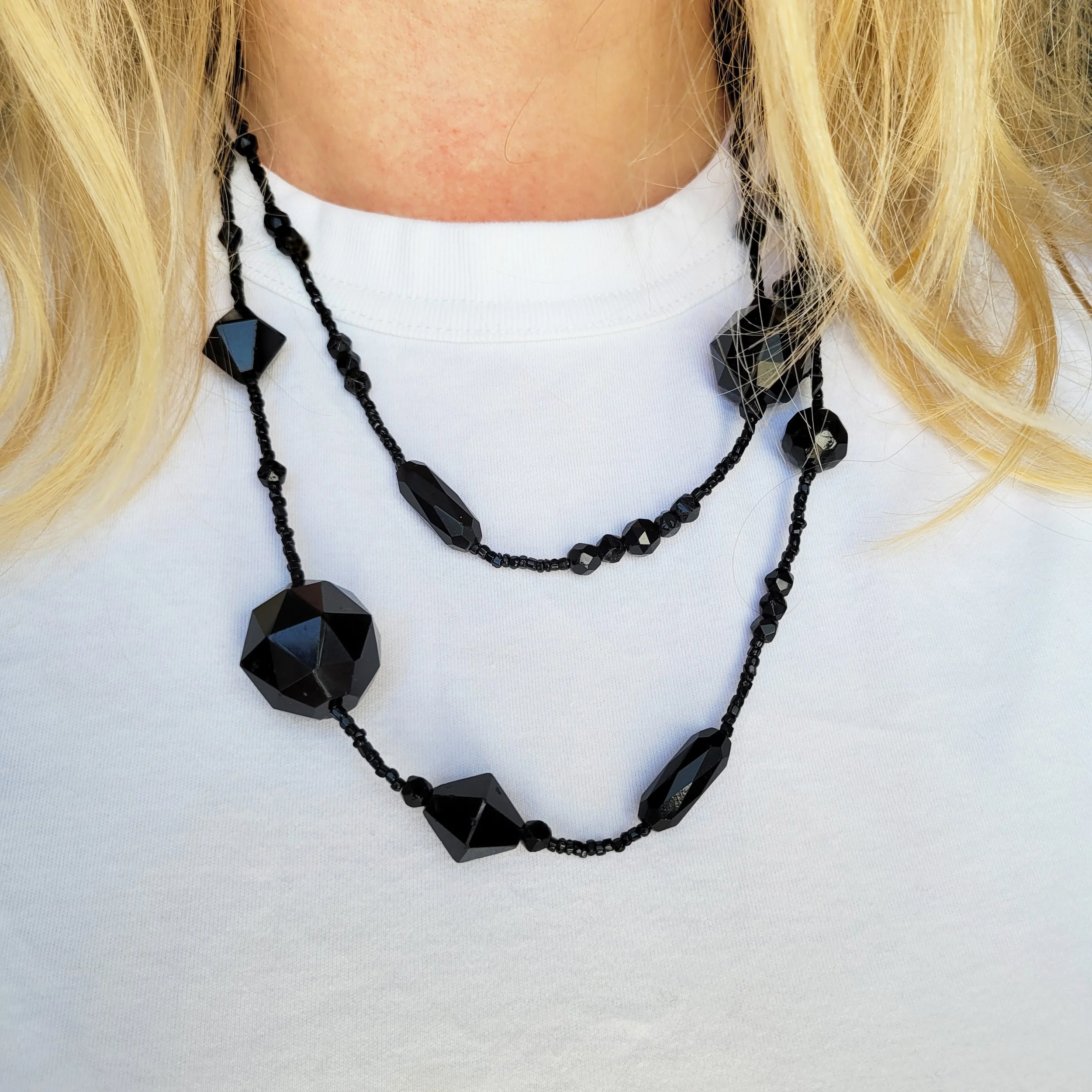 Fabulous French Jet Flapper Necklace