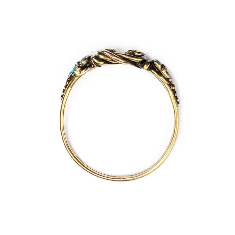 Victorian 15ct Gold & Turquoise Forget Me Not Ring