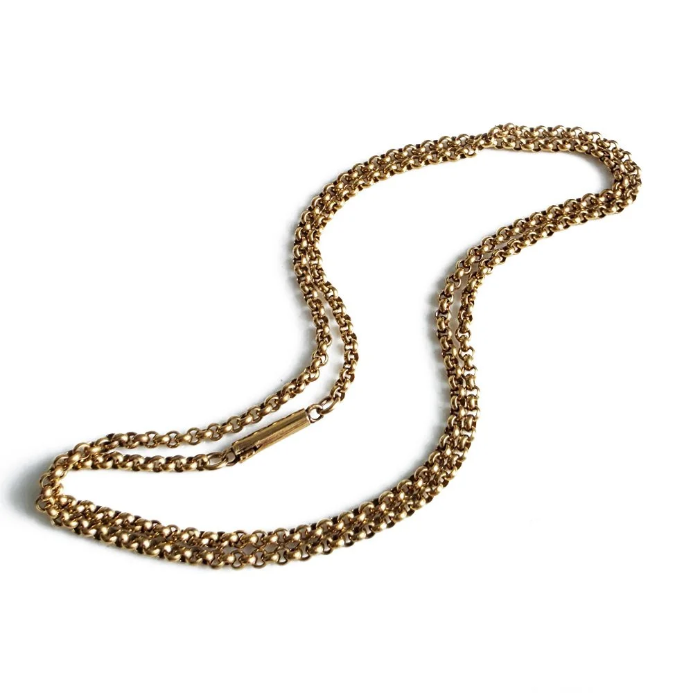 Beautiful Antique 9ct Gold Slim Belcher Chain