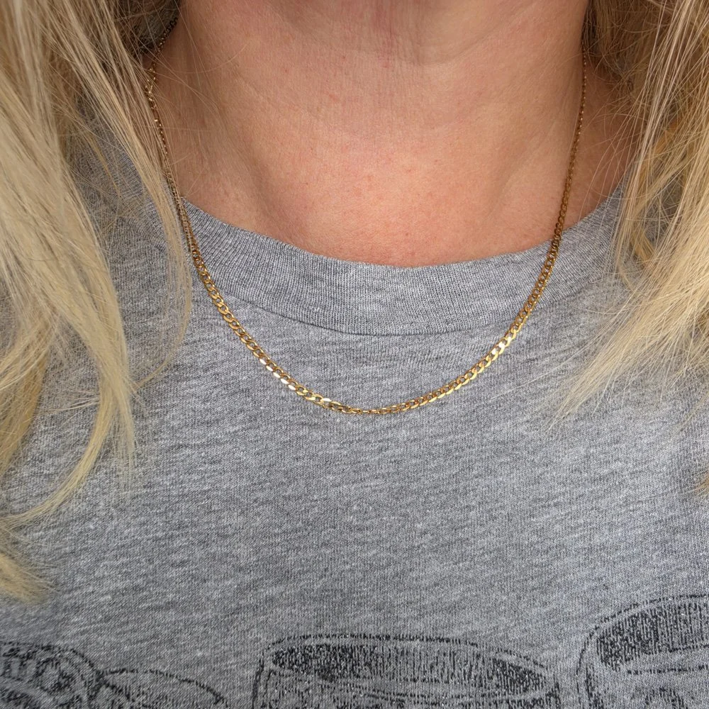 Vintage 9ct Gold Slinky Curb Chain