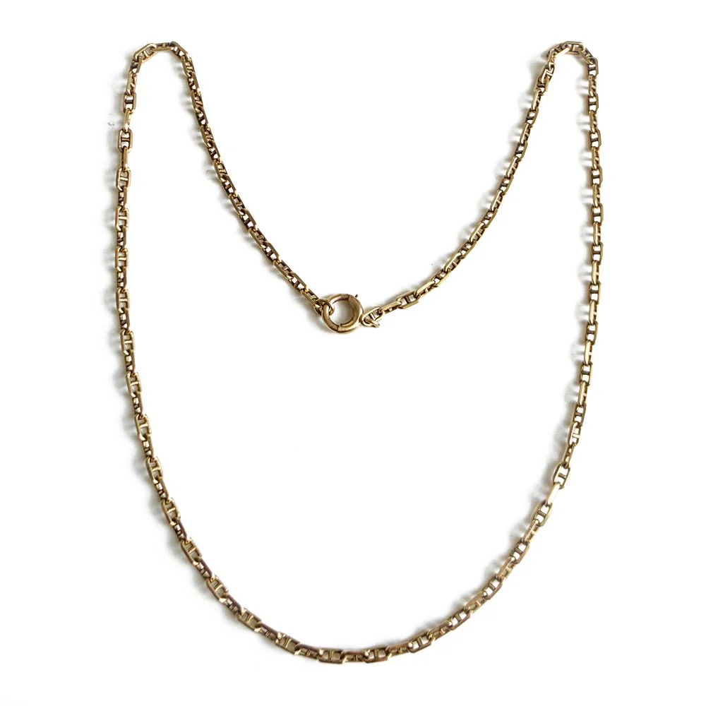 Antique 9ct Gold Faceted Mariner Chain