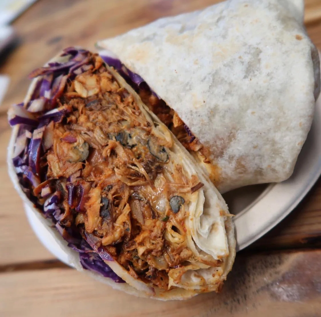 Jackfruit Barbacoa Burrito @organixla Pc: @thefoodgodessla