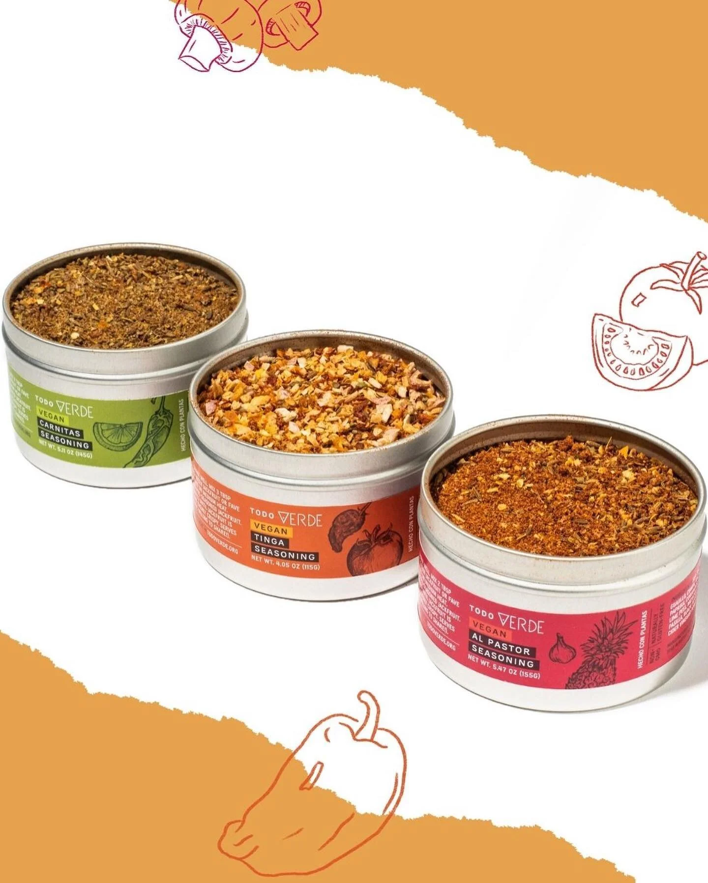 OUR SEASONINGS ARE HERE! 

This has been such a huge milestone and dream ⭐ for our team! We&rsquo;ve spent most of our pandemic time and tested dozens of formulations; researching and developing these amazing flavors: Al Pastor, Carnitas, y Tinga. 

