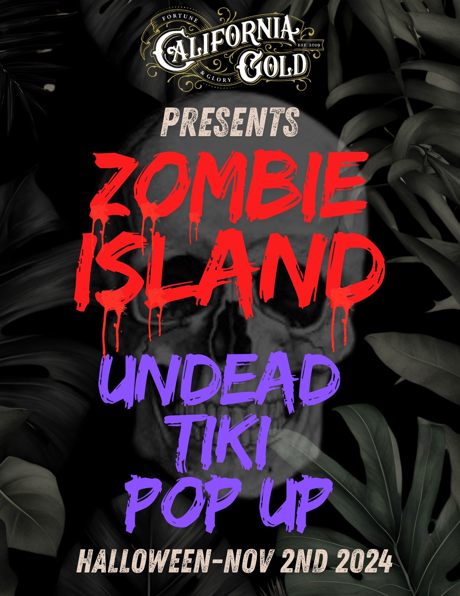California Gold Presents Zombie Island Undead Tiki Pop Up 