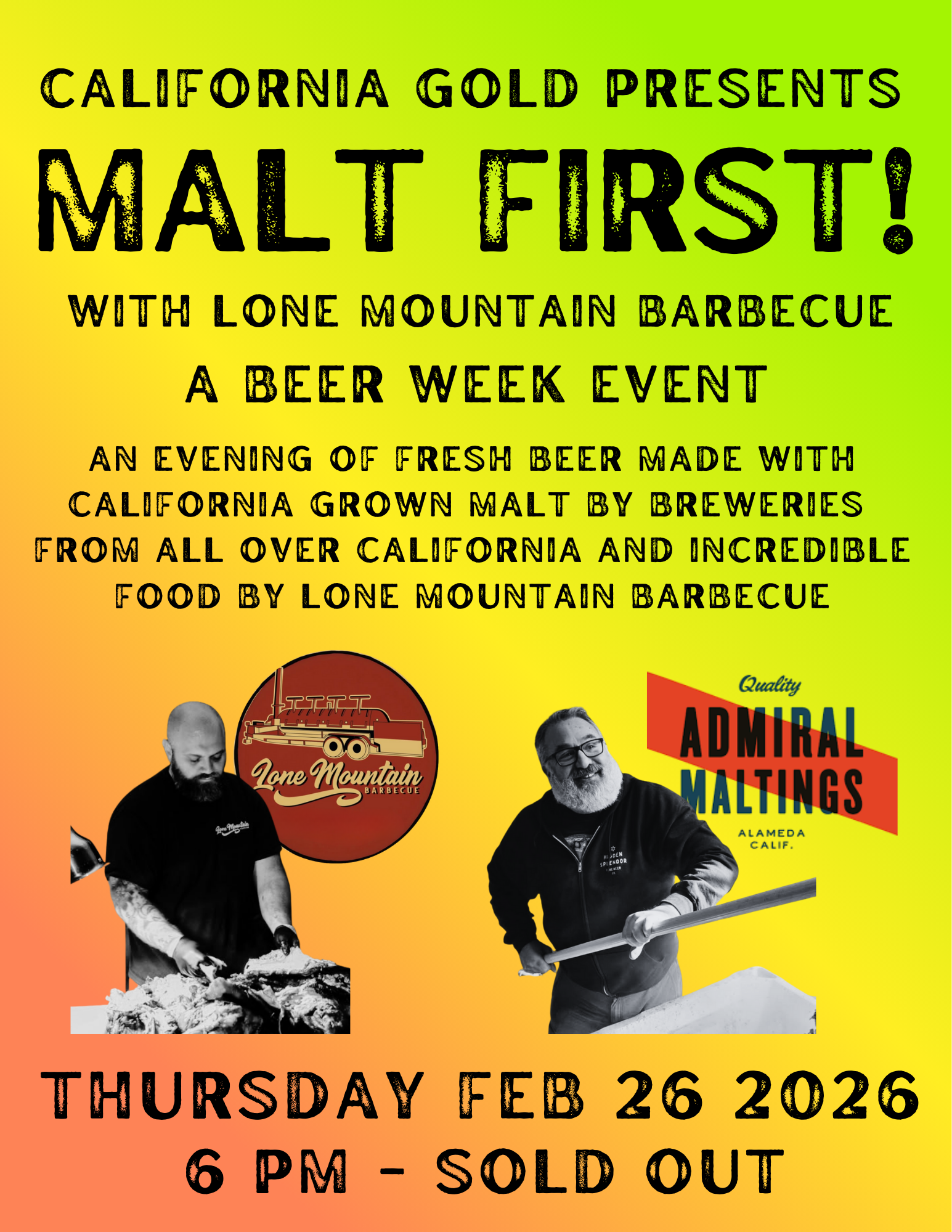 "Malt First" A Tap Takeover Showcase with Lone Mountain BBQ