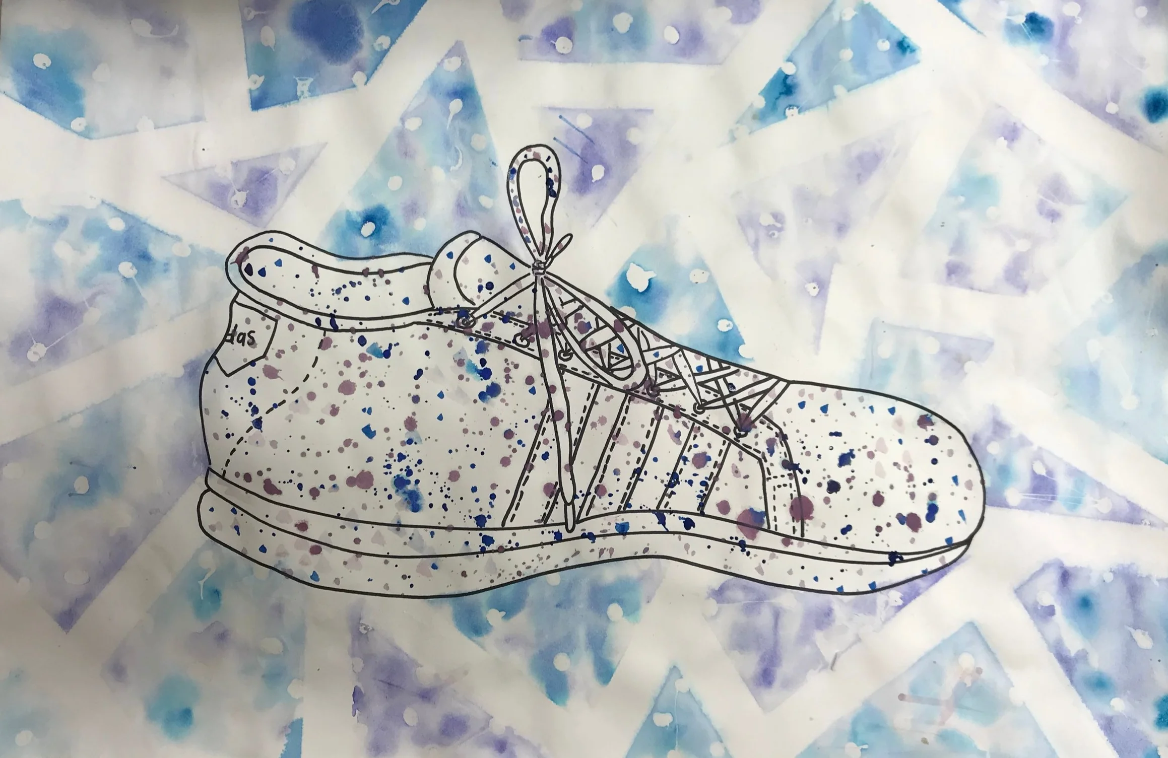 HS Art Foundations Contour Line &amp; Abstract Watercolor Painting