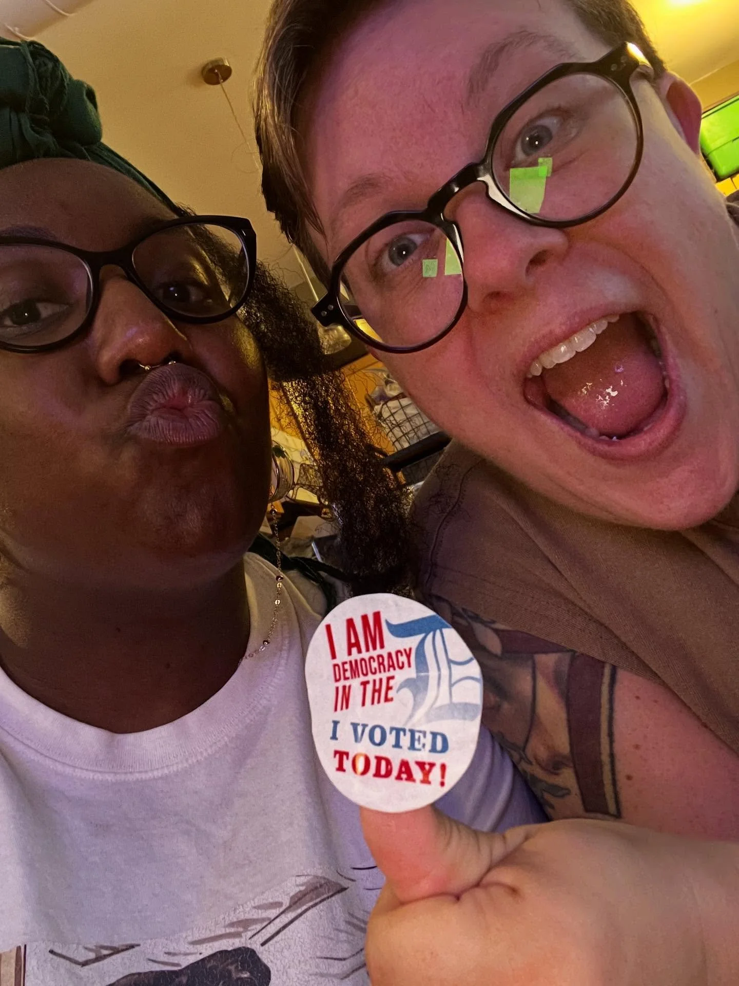 Our littlest co-owner helped us vote for @marysheffield today! Her 2nd pick was @zohrankmamdani tho 😂☕️ #313 #detroitcoffee #electionday2025 #outofthemouthsofbabes #vote #michigan #family #blessed