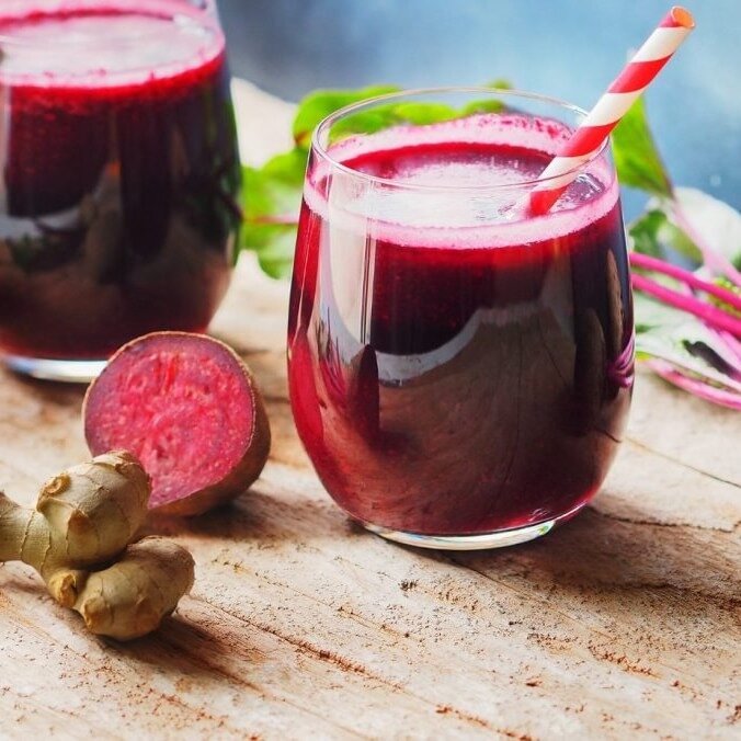 Pink Ginger Root Juice! This is a great name for a great juice!
Beetroot are great in juices, but some extra care is required when preparing them for juicing, as they're such a hard ingredient and can be tough on cold press juicing machines. Check ou