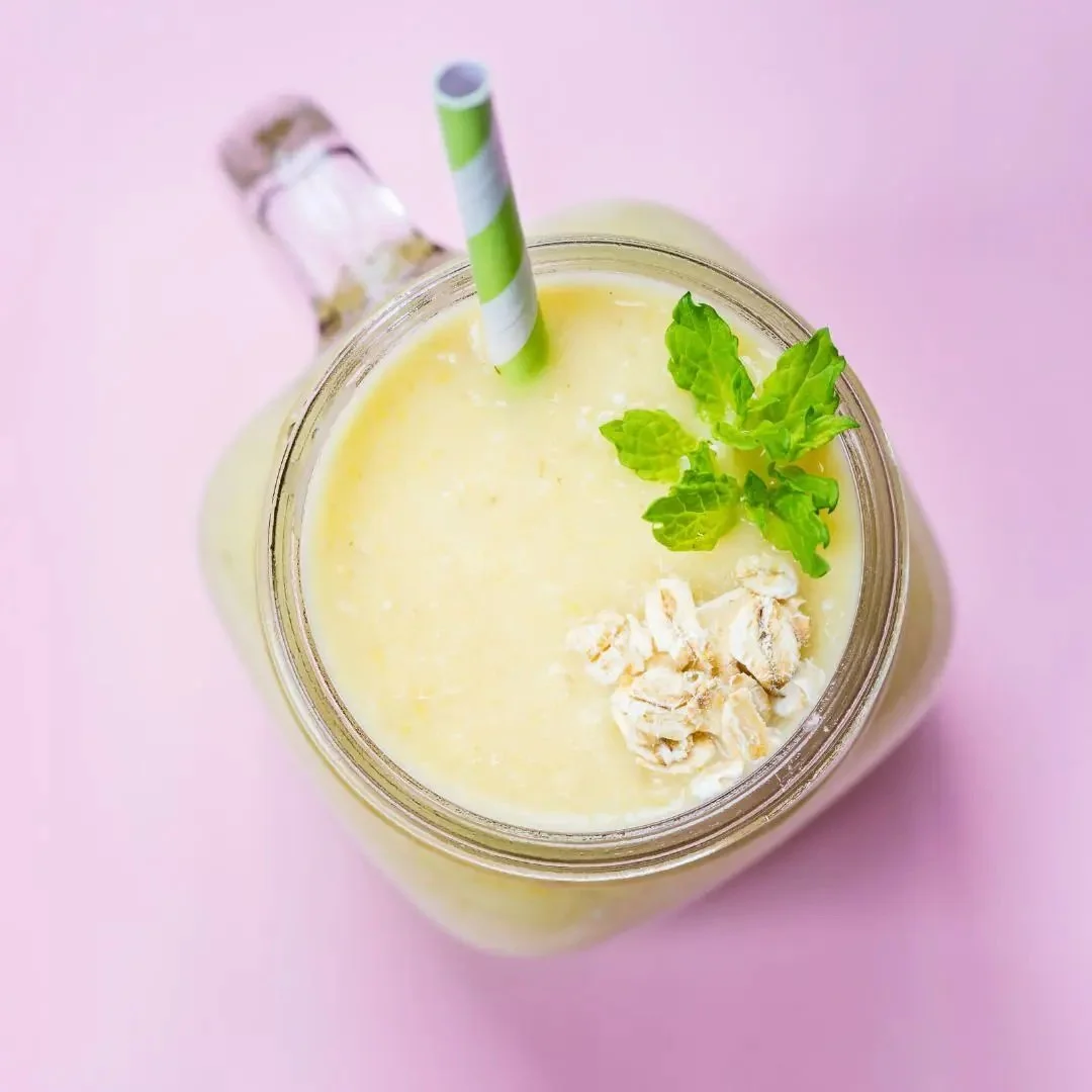 homemade breakfast smoothie ready to drink