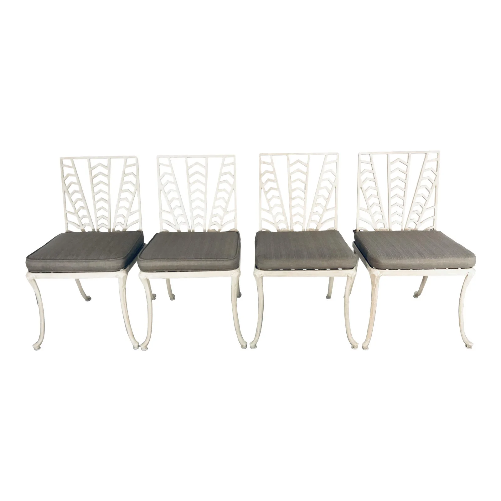 Set of Four Custom Art Deco Revival Outdoor Patio Chairs