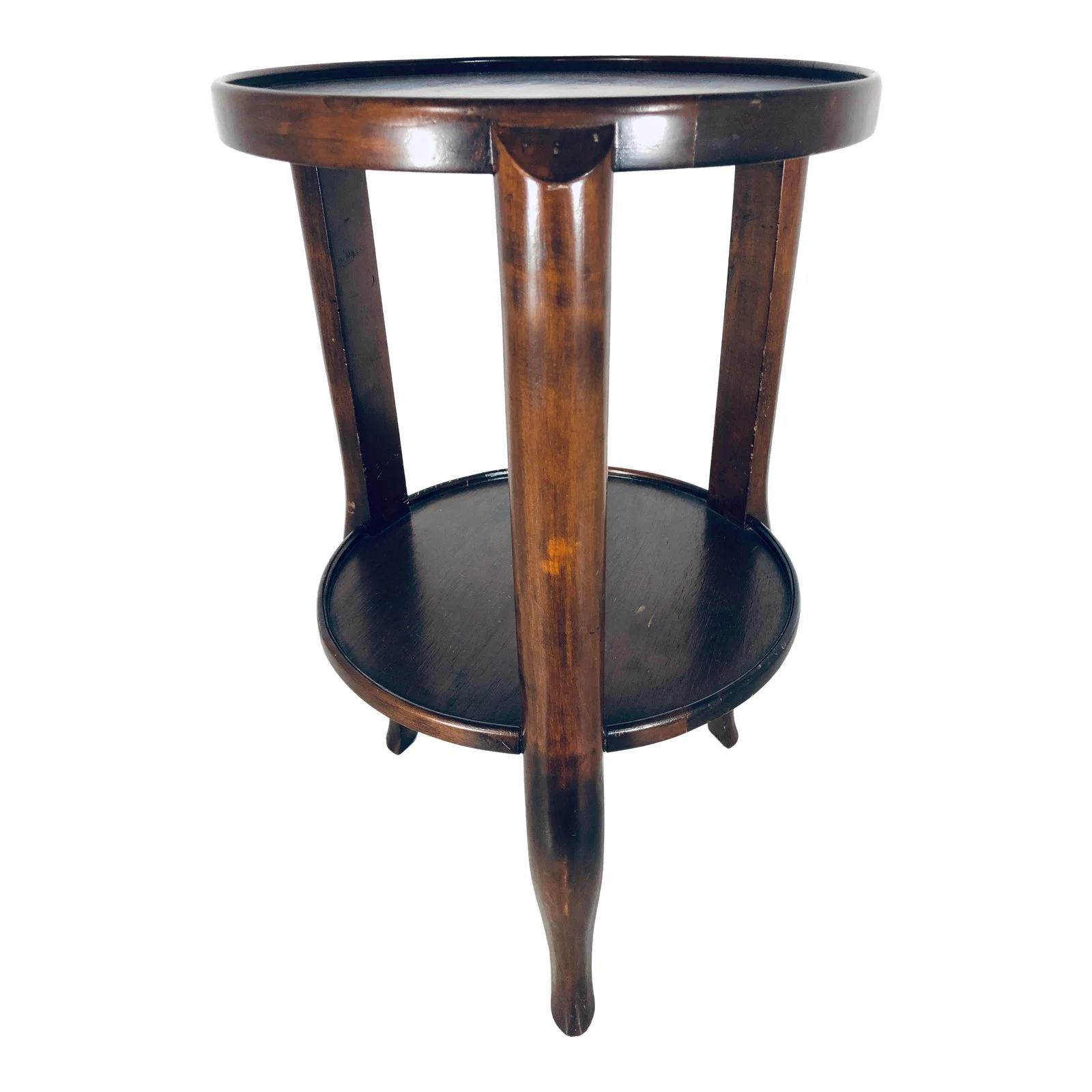 Osvaldo Borsani Style Italian Cherry Wood Side Table