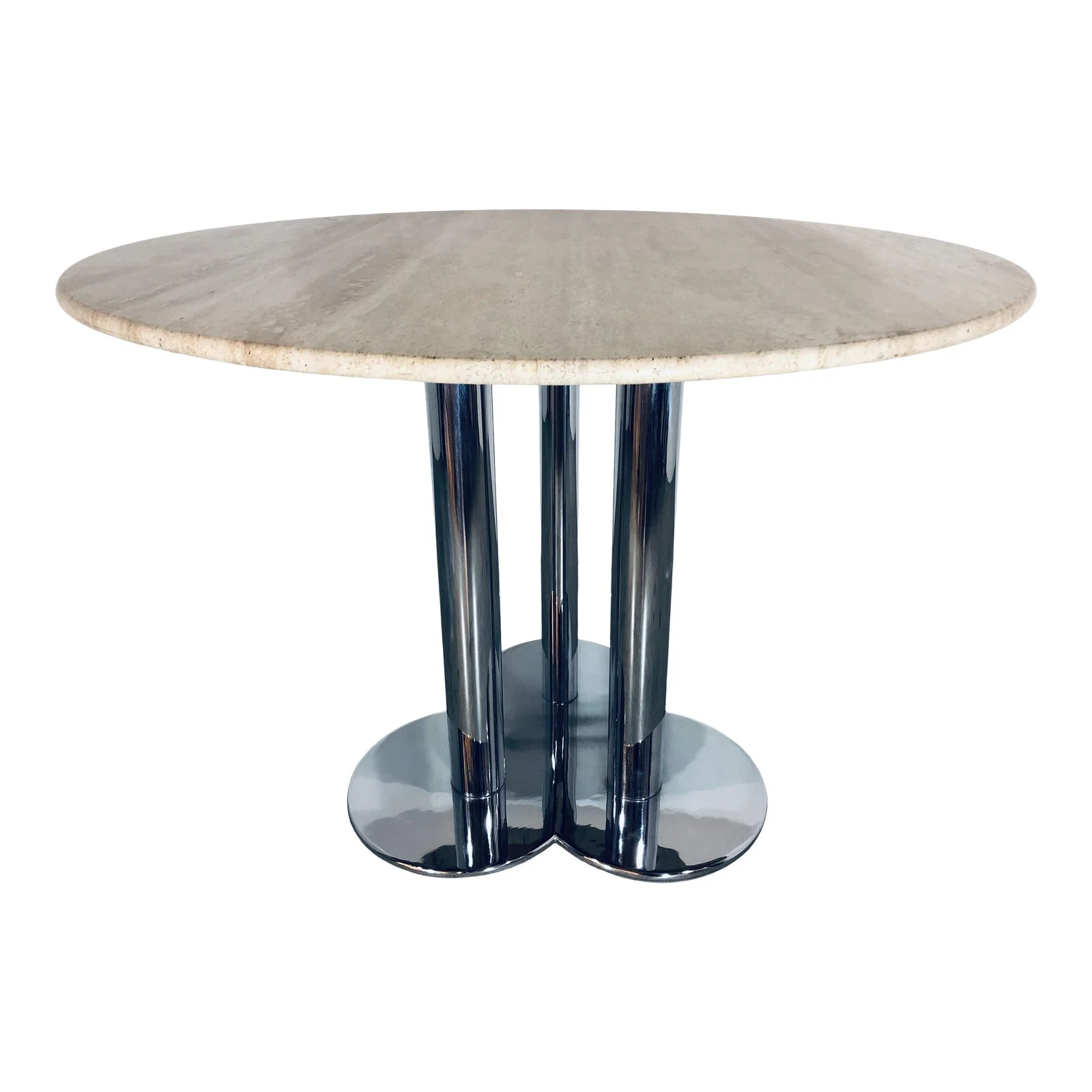 Mid-Century Modern Sergio Asti for Poltronova “Trifoglio” Travertine Dining Table