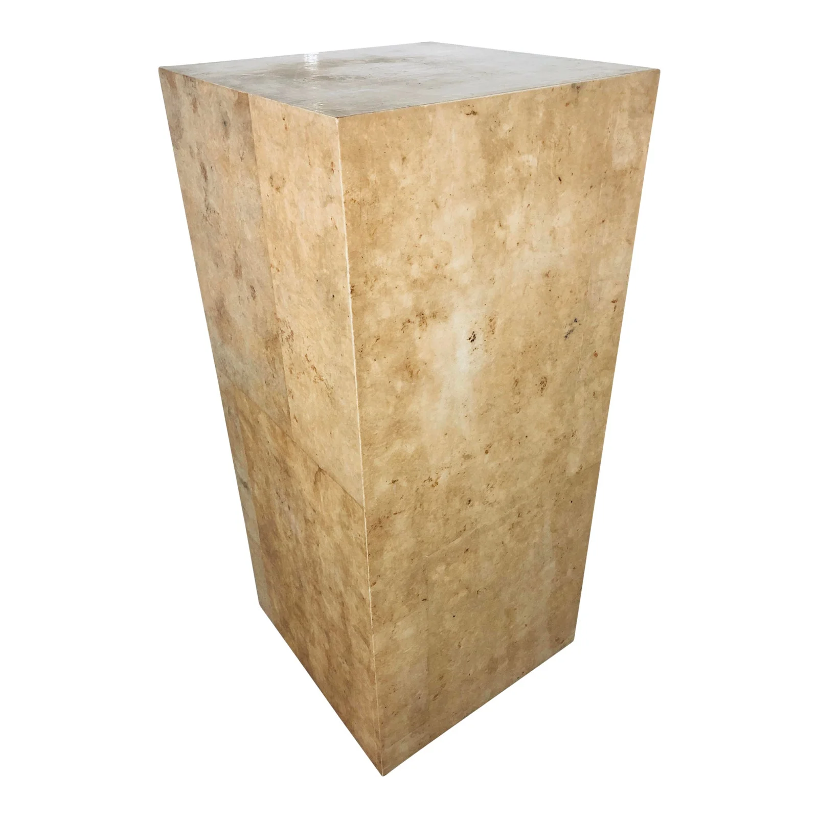 Karl Springer Style Decorative Parchment Display Pedestal