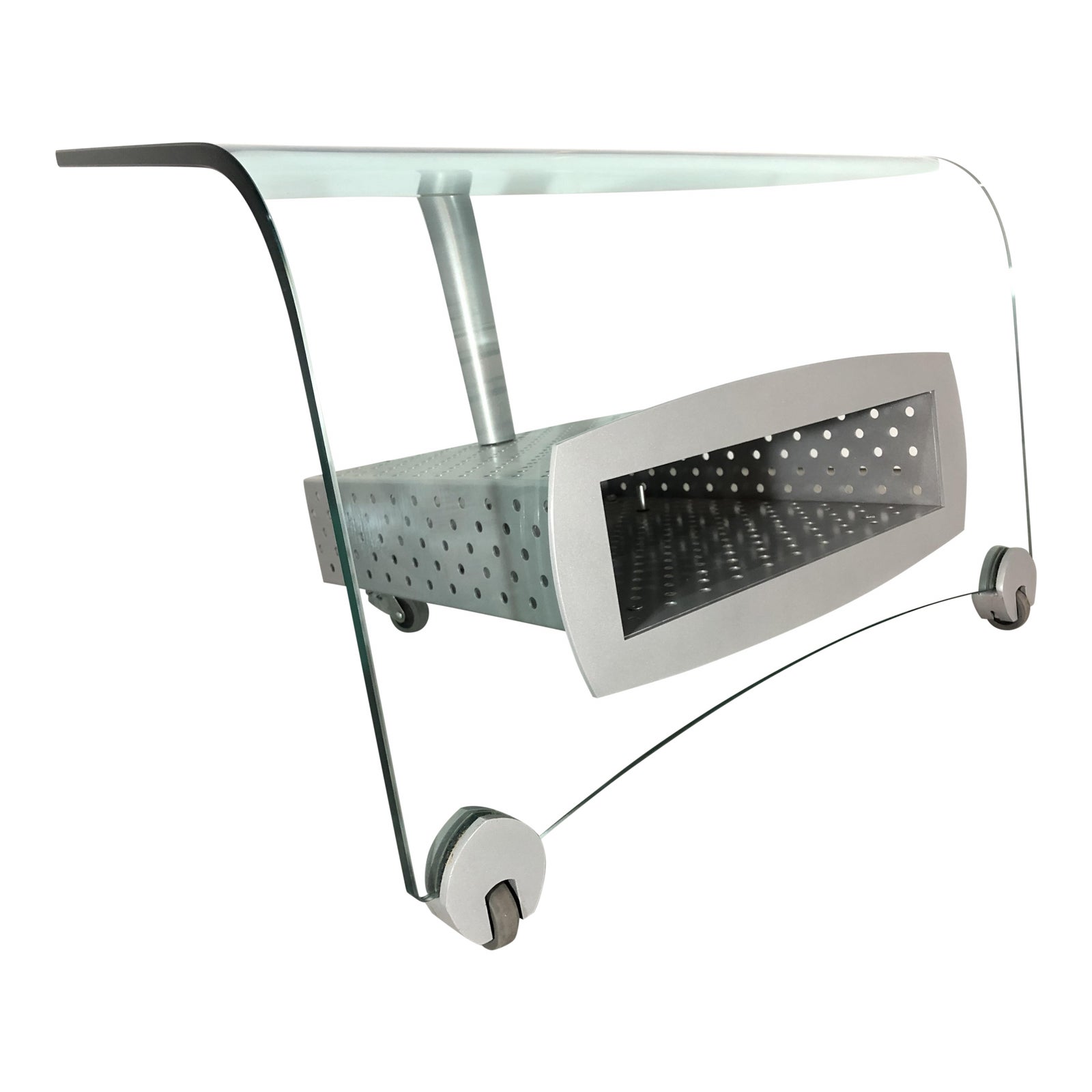 Post Modern Memphis Glass T V Stand, 1980s