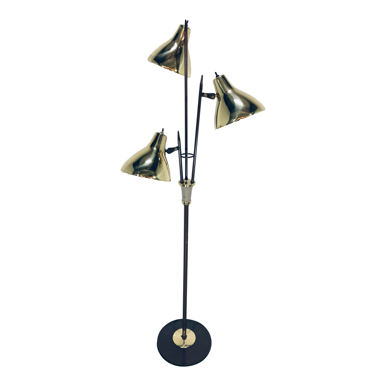 Triennale Gerald Thurston Brass Floor Lamp for Lightolier, 1950s