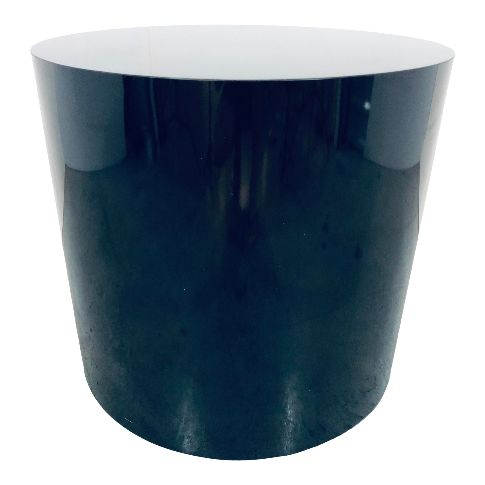 Post Modern Black Laminate Pedestal or Side Table, 1980s